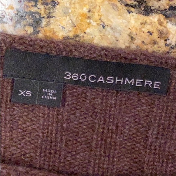 360 Cashmere Brown Sweater Boat Neck Crop Cashmere - Picture 4 of 6